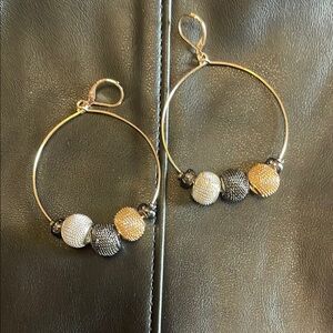 Elegant Gold and Silver Hoop Earrings